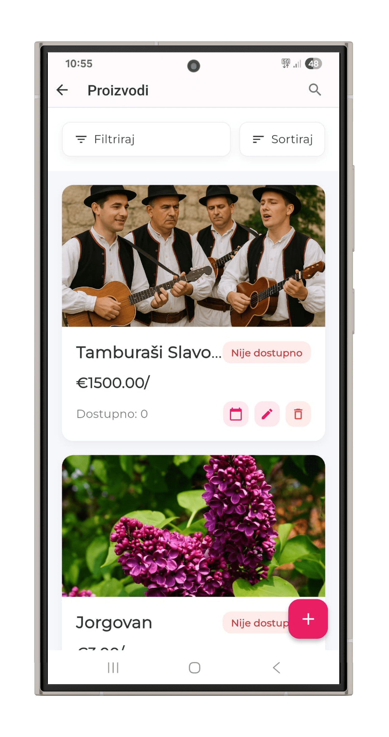 Kreirajte profil - Korak 2 aplikacije za kreiranje profila usluga