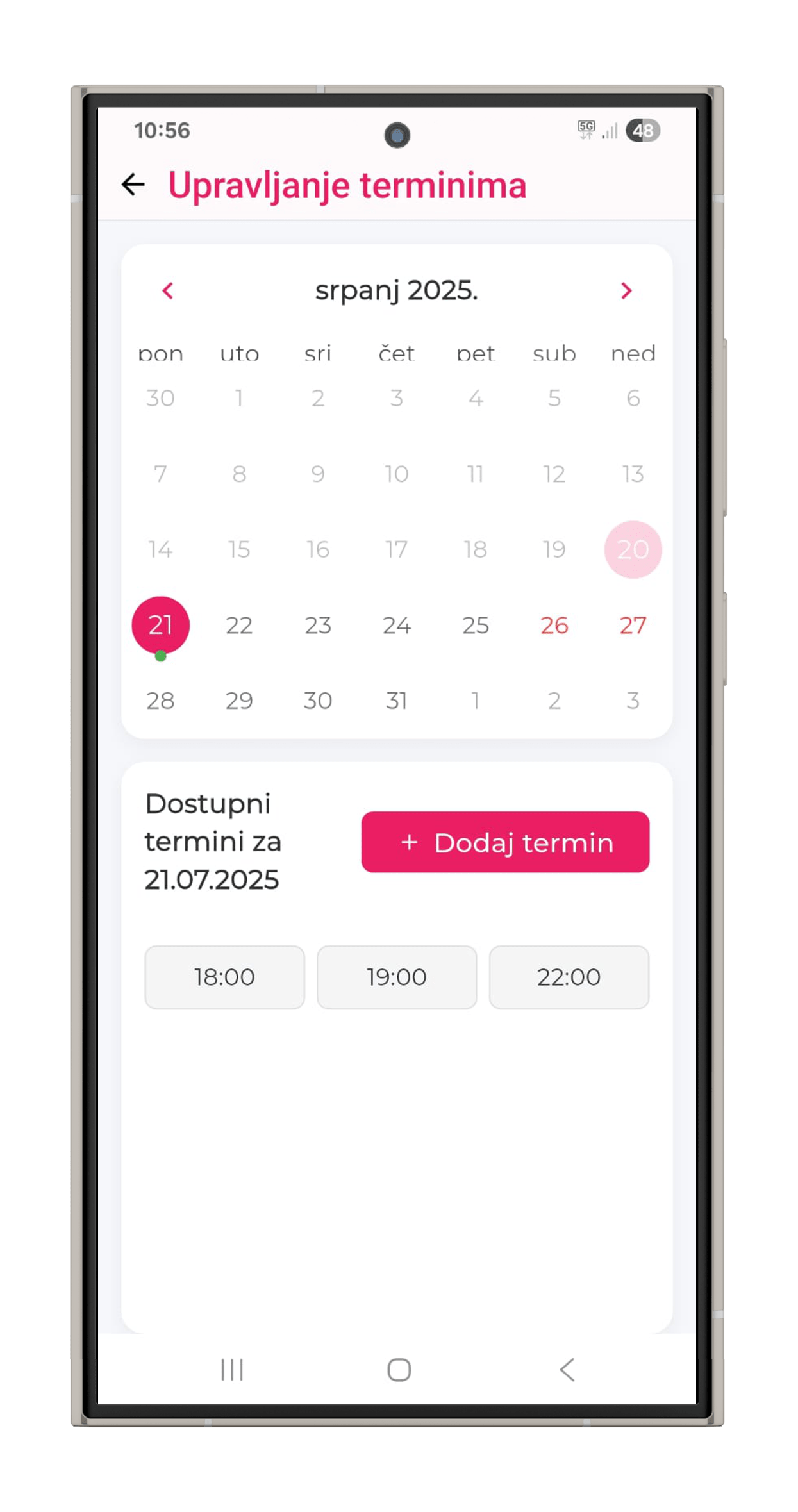 Upravljajte rezervacijama - Korak 3 aplikacije za upravljanje rezervacijama